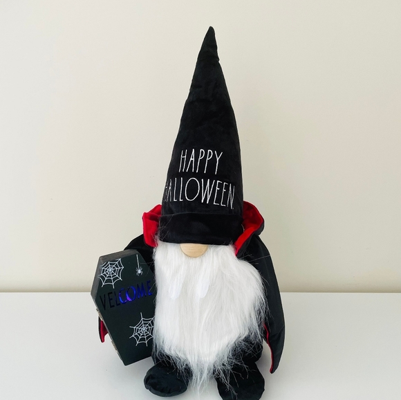 Rae Dunn Happy Halloween Vampire Gnome with Light up Coffin - Picture 1 of 4